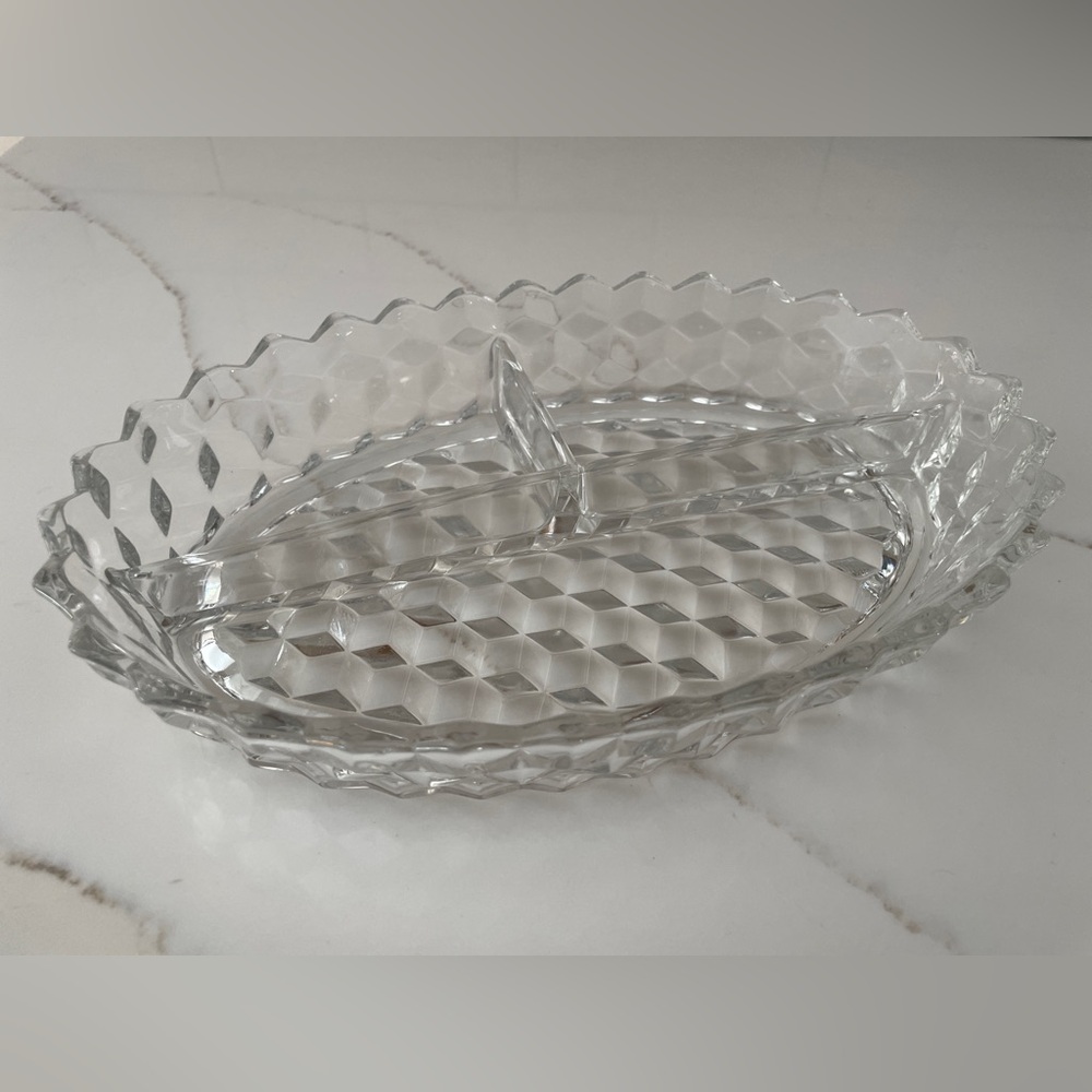 Fostoria American Crystal Divided Relish Dish
